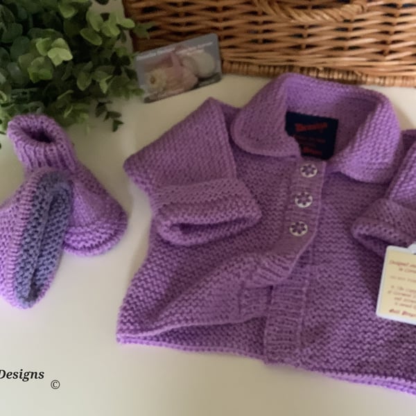 Baby Girl's Cardigan & Booties  Set 0-6 months size