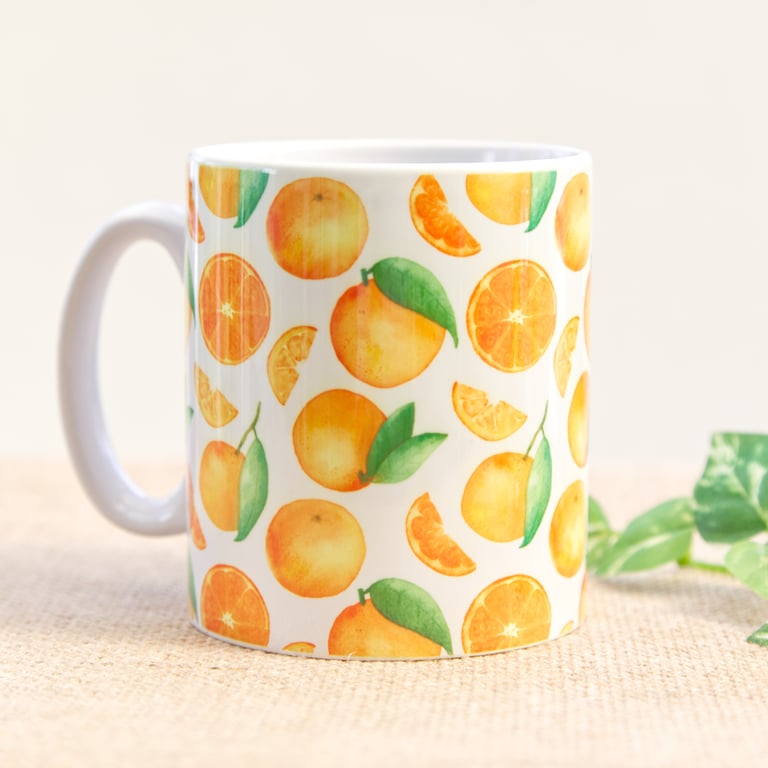 Orange Fruit Pattern Coffee Tea Drinks Mug