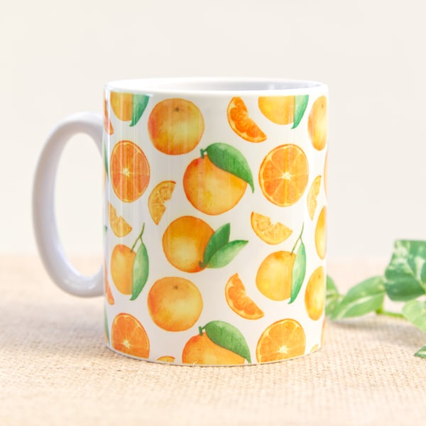 Orange Fruit Pattern Coffee Tea Drinks Mug