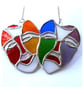 Comedy Tragedy Mask Stained Glass Suncatcher Rainbow handmade  007