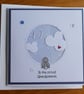 Grandparents Card - Rabbit With Clouds - Blue - Image 10