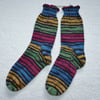 Hand Knit Socks Size 3-5 in 4 ply self stripping yarn