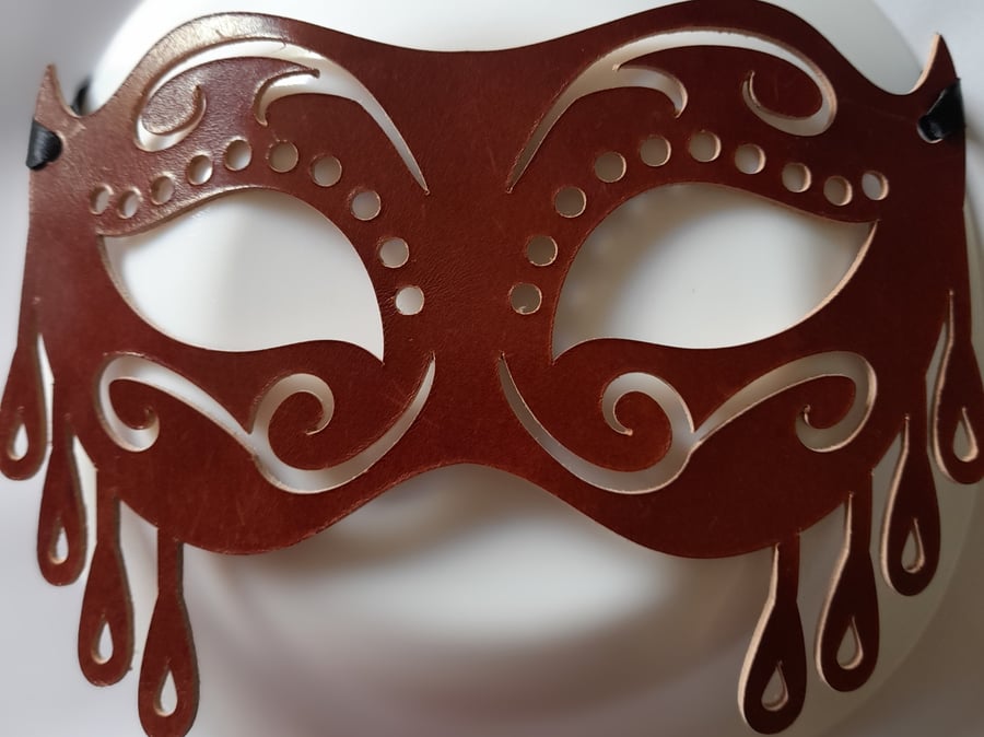 Red Leather Mask. 'Arabian Nights'. Fabulous for Halloween, Christmas, Burlesque