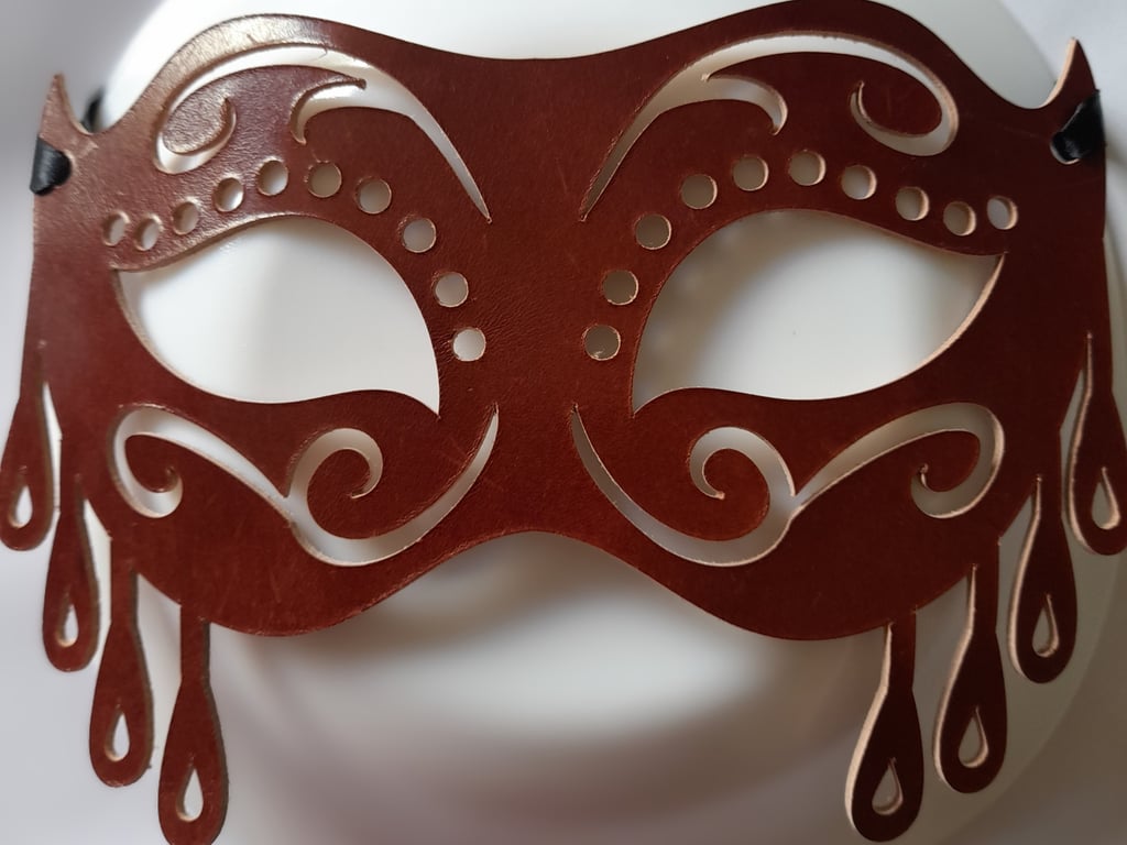 Red Leather Mask. 'Arabian Nights'. Fabulous for Halloween, Christmas, Burlesque