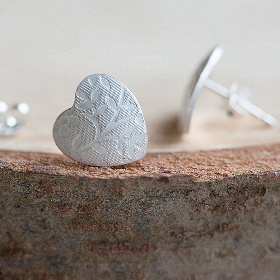 Silver Heart Shaped Earrings