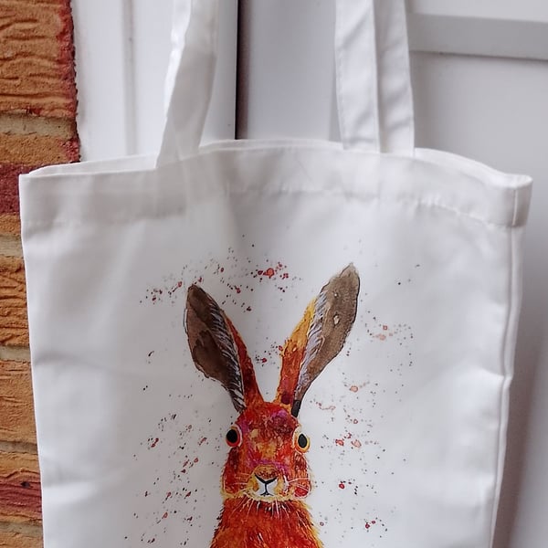 Quirky Hare  Cotton Tote Bag