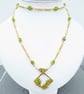 Natural Peridot & Gold Rosary Link 30 Inch Chain and Pendant - Image 2