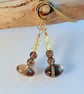 Smoky Quartz Earrings With Yellow Swarovski Crystals - Handmade In Devon - Image 6