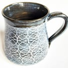 Mug - Hand Thrown Stoneware Ceramic Blue Glazed Mug 