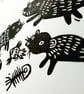 Otter Feast - lino cut print - Image 5