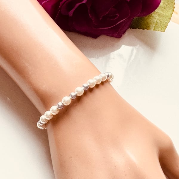Girls Swarovski Crystal Pearl Bracelet