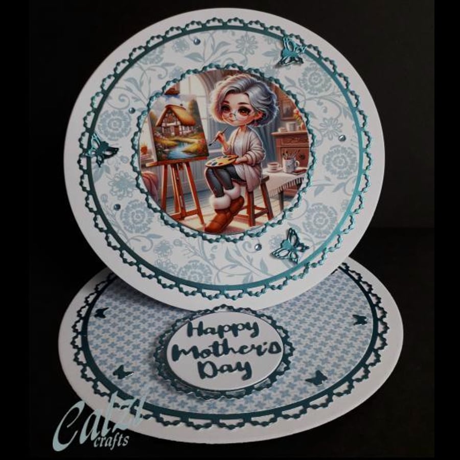 Round Mother's Day Card (Painting)