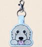 Kawaii Goldendoodle Keyring - Embroidered Cute Dog Bag Charm - Image 3