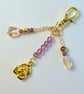 Citrine & Amethyst Gemstone Bag Charm, Scorpio, November Birthday Gift For Her - Image 3
