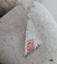 Triangle and leaf in textured sterling silver and etched copper - Image 4