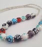 Multi coloured lampwork glass necklace - 1002536 - Image 3