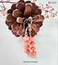 Peach Eco Coral Sterling Silver Earrings 