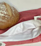 Bread bag. Medium or large size, reusable and washable. Red stripes. - Image 1