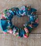Turquoise floral scrunchie  - Image 1
