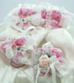 Set of 4 Pink Shabby Chic Christmas Baubles with Lace and Roses - Image 7