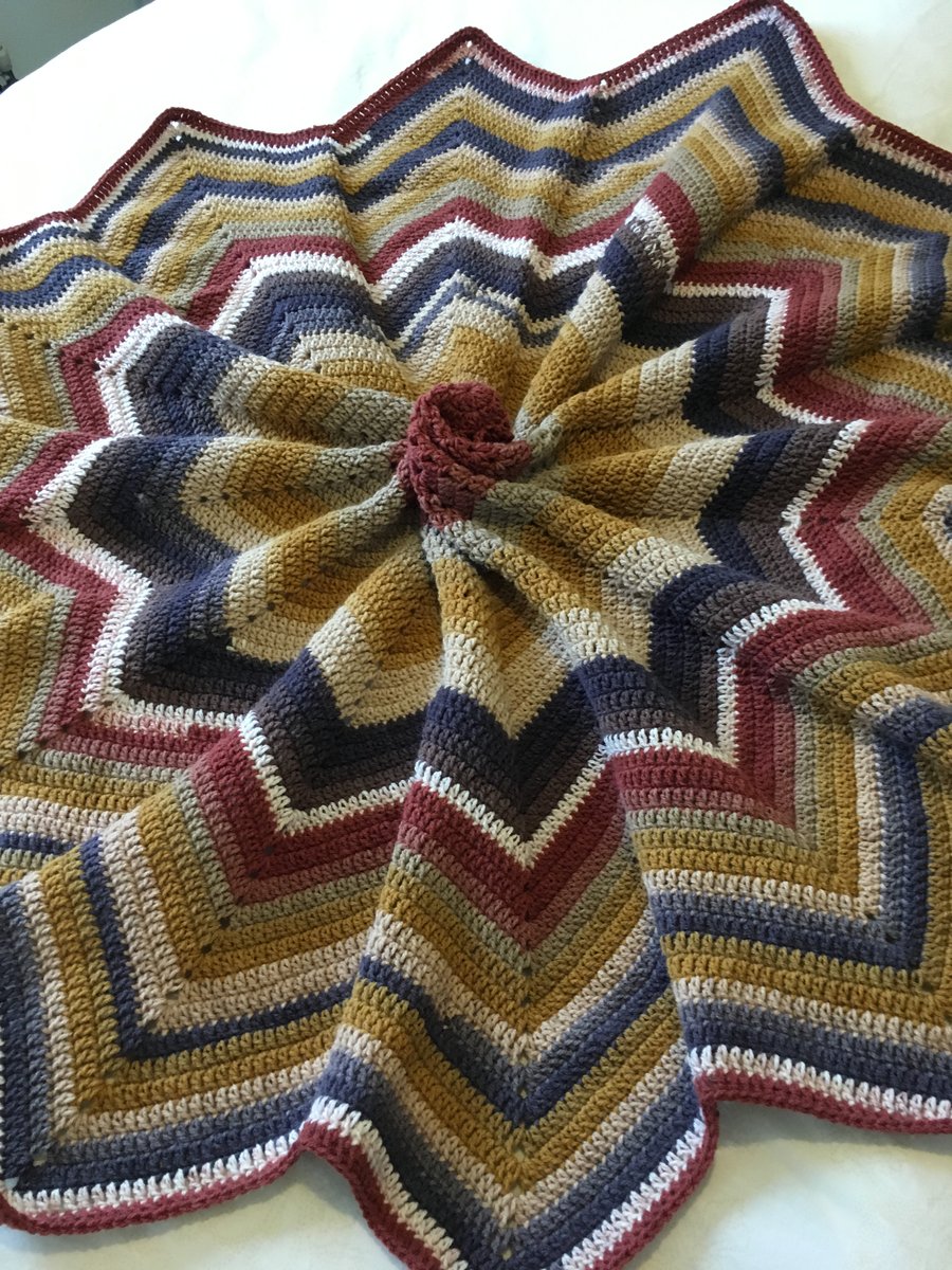 Star blanket handmade in Earthy colours