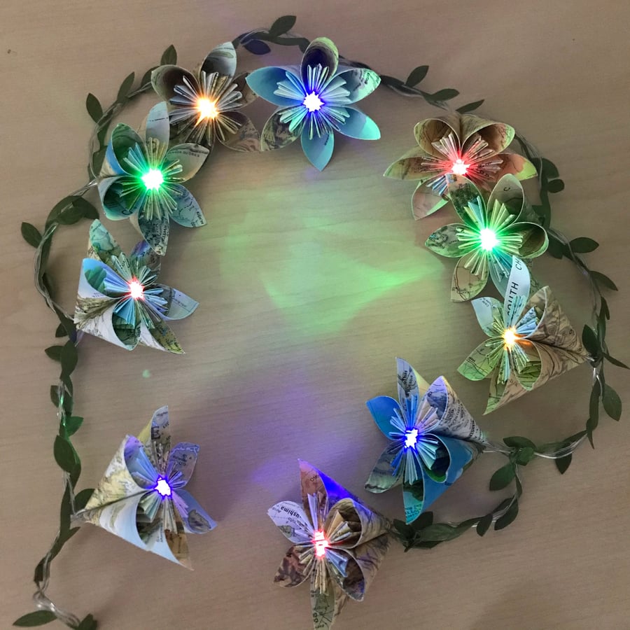 World Atlas Paper Fairy Lights - Battery Operated