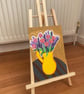 Pink Roses & Lavender in Yellow Jug - Original Oil Pastel Art-Floral Still Life  - Image 3