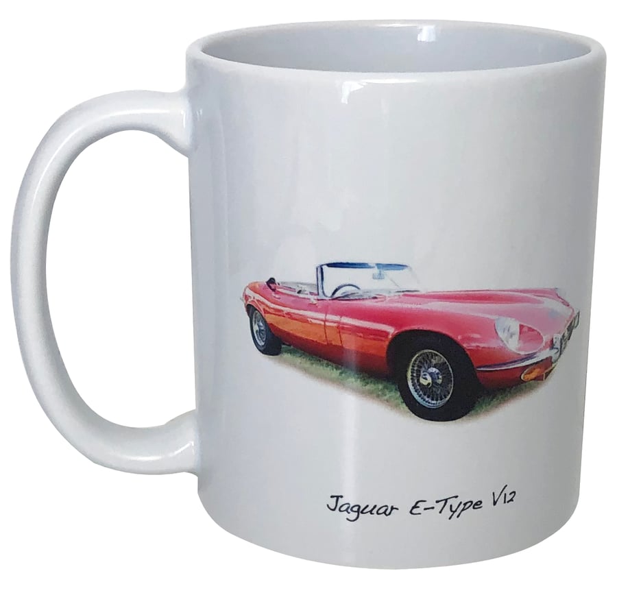 Jaguar E-Type V12 1973 - 11oz Ceramic Mug 