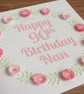 Perfectly Imperfect SALE 50% off - Handmade quilled 90th birthday card - Image 2