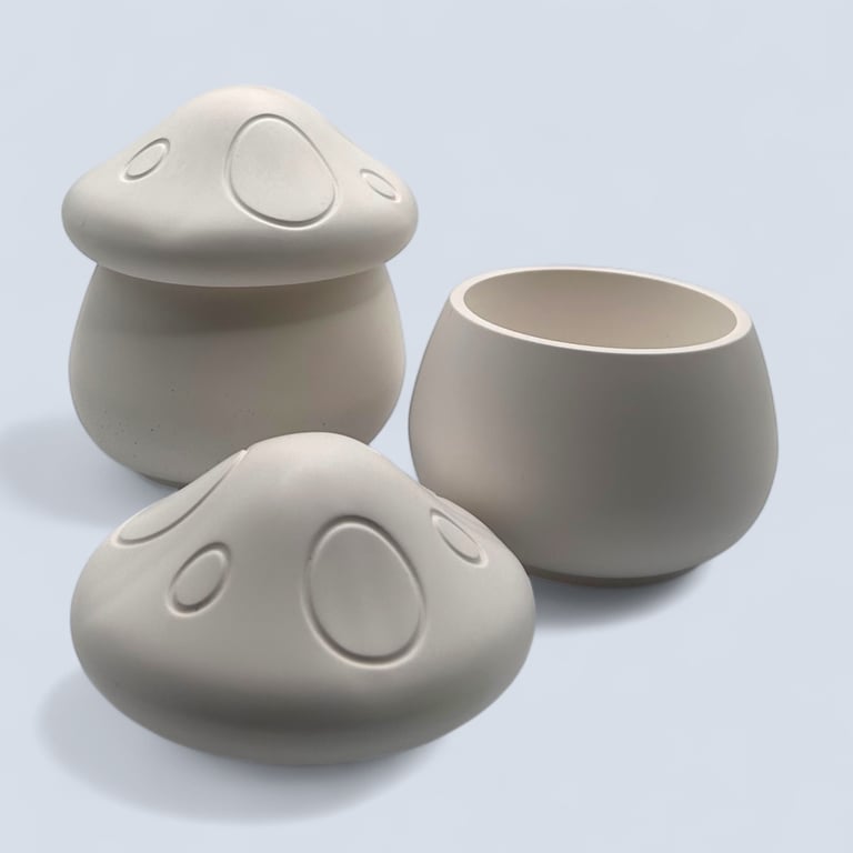 White Mushroom Shaped Trinket Pot - Shroom Jewellery Box