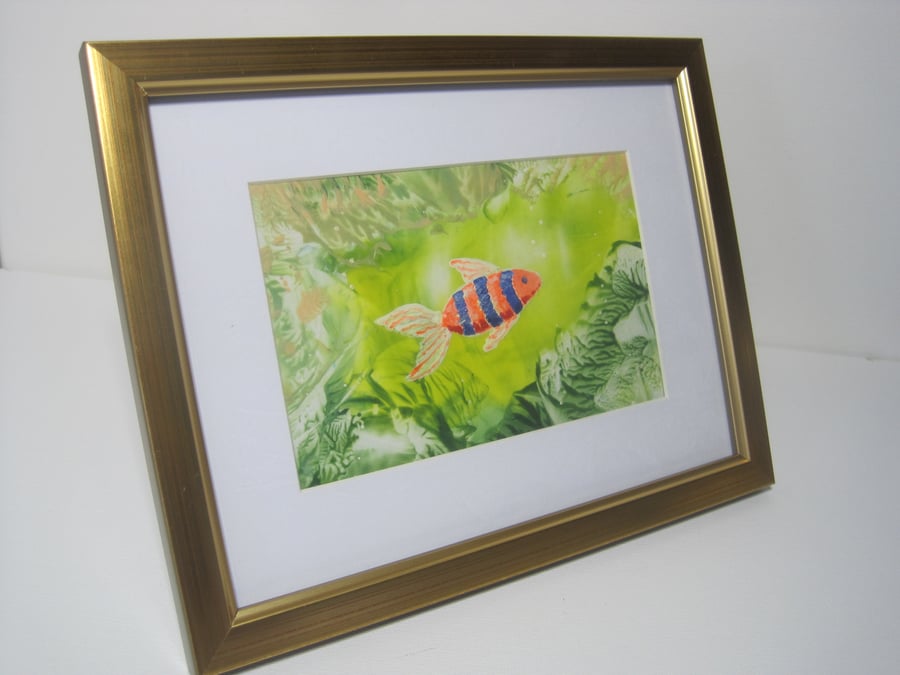 Encaustic Art Tropical Fish Original Wax Painting SALE