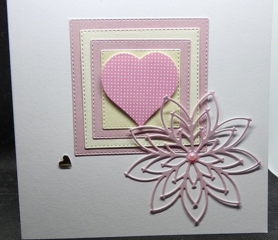 Pink heart square 