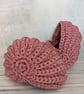 Ammonite basket, crochet shell, home decor, nautilus, fossil, T-shirt yarn - Image 5