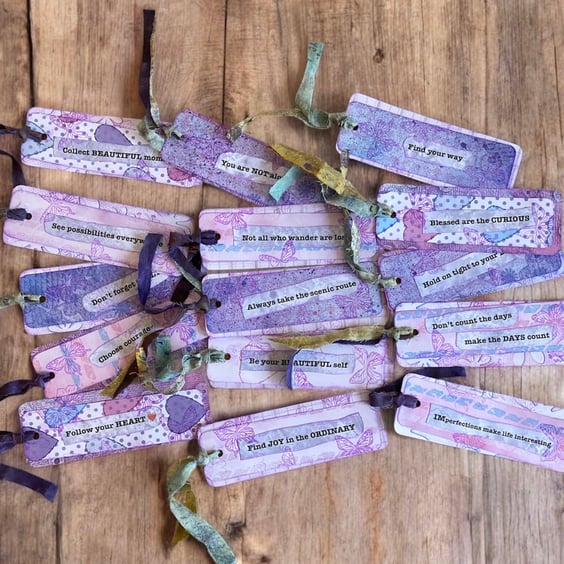  Set of five Positive Affirmation Bookmarks for Book Lovers