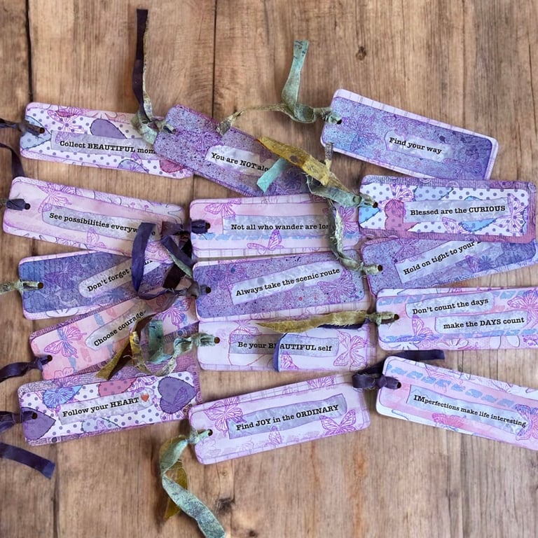 Set of five Positive Affirmation Bookmarks for Book Lovers