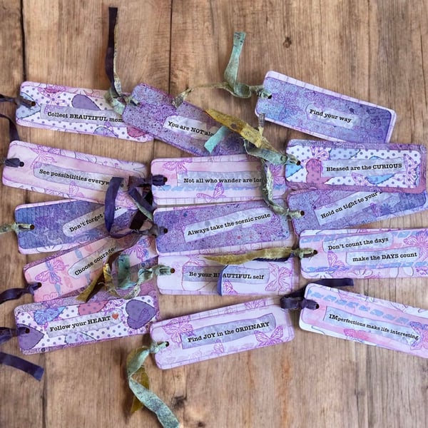 Set of five Positive Affirmation Bookmarks for Book Lovers