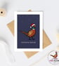 Someone Special Christmas Card - Pheasant Christmas Card - Hand Drawn A6 card - Image 1