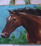 Fabric Picture Bag with Horses - Image 1