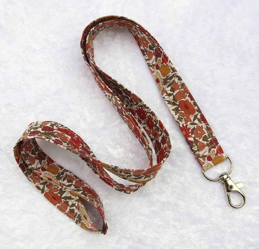 Liberty Tana Lawn lanyard, swivel lobster clip,... Folksy