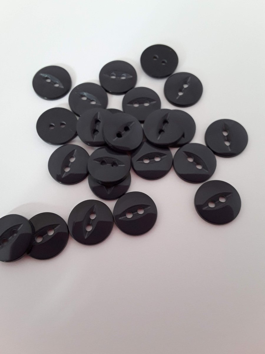 20 navy blue round sewing buttons 14mm
