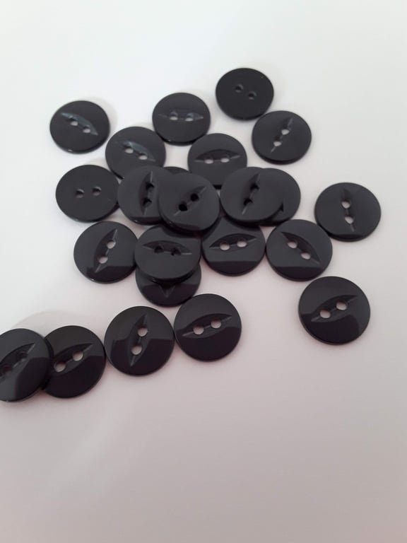 20 navy blue round sewing buttons 16mm