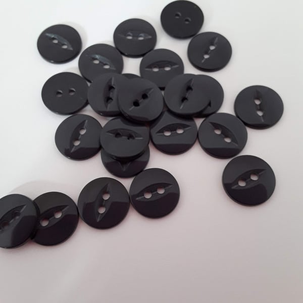 20 navy blue round sewing buttons 14mm