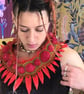 Red flamed collar - statement piece  - Image 8
