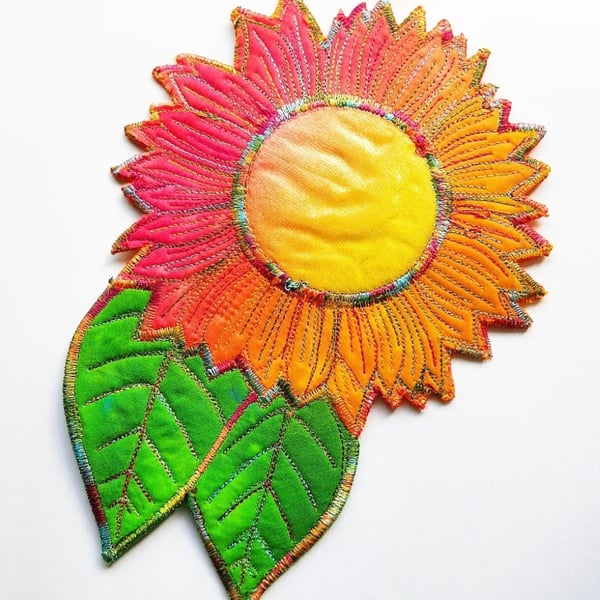 Sunflower Hanging Decoration Free Machine Embroidery