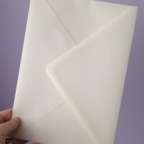 C5 A5 Ivory Envelopes For Cardmaking Diamond Flap 120gsm Pack Of 6