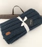 Handmade ribbed crocheted baby blanket -pram blanket - various colours available