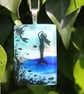 Dichroic Glass Mermaid Necklace: Fused Glass Sea Landscape Pendant F8 - Image 4