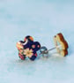Small Blue Flower Stud Earrings, Floral Jewellery - Image 1