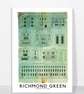 RICHMOND GREEN RUSTIC BLUE PAPER A3 Print - Image 2