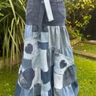 Patchwork denim skirt - Size 12 - Upcycled
